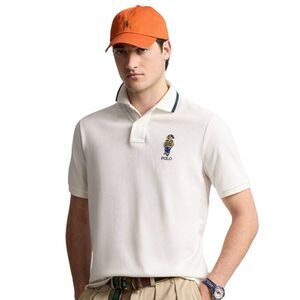 Polo Ralph Lauren Polo Bear Shirt Mens Classic Fit Mesh Polo Shirt White XXL NWT